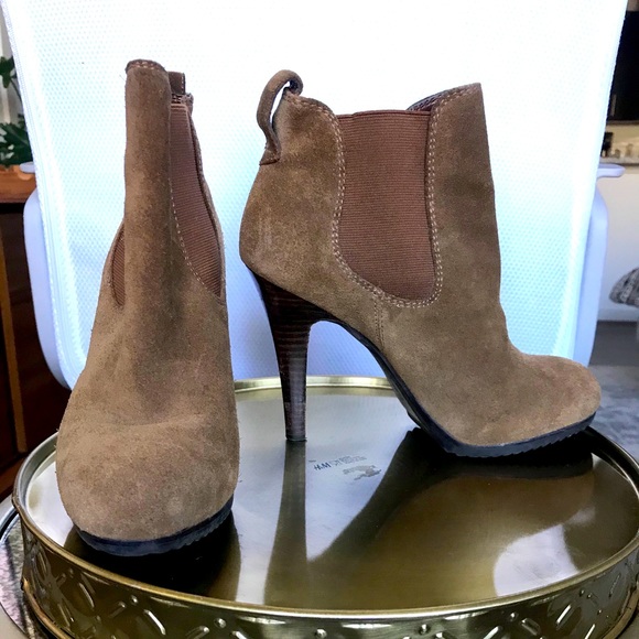 Jessica Simpson Brown Suede Platform Ankle Booties Size 6.5 - Picture 6 of 7